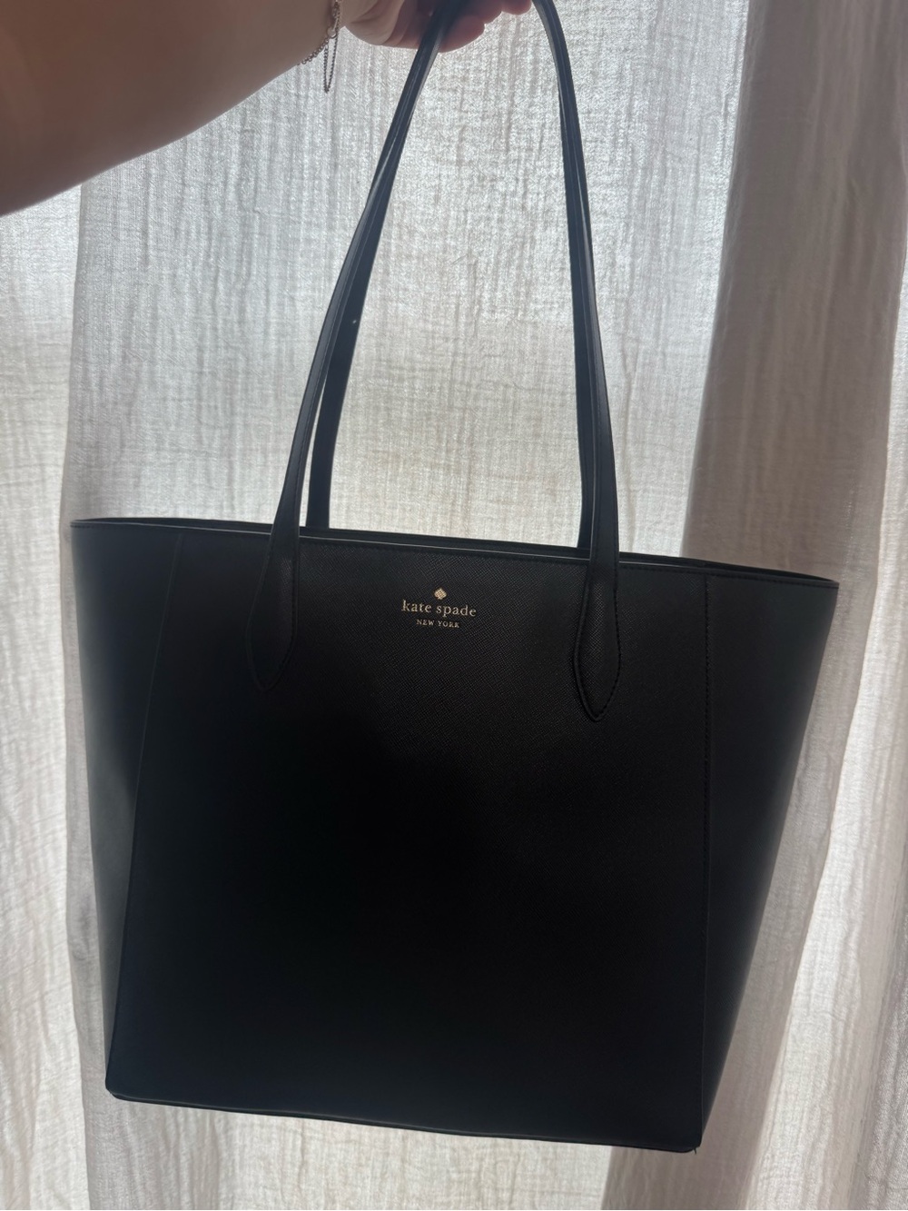 kate spade Black Leather Structured Tote